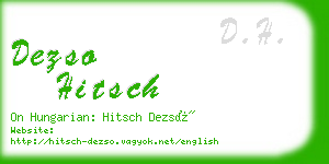 dezso hitsch business card